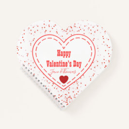Paar Schattige Red Heart Modern Happy Valentines D Notitieboek