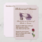 Paar Silhouet Hart Zand Repetitie Diner Kaart (Voorkant / Achterkant)