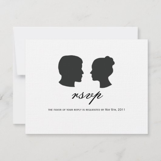 Paar silhouet RSVP-kaarten RSVP Kaartje (Voorkant)