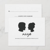 Paar silhouet RSVP-kaarten RSVP Kaartje (Voorkant / Achterkant)