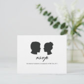 Paar silhouet RSVP-kaarten RSVP Kaartje (Staand voorkant)
