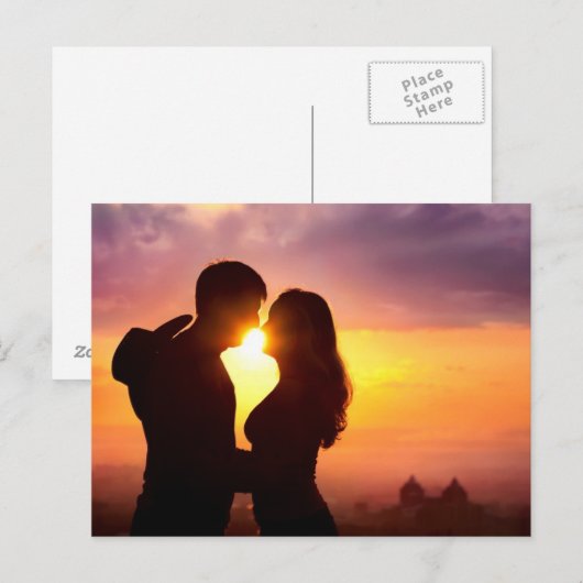 Paar Silhouette bij zonsondergang Briefkaart (Voorkant / Achterkant)