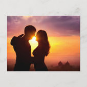 Paar Silhouette bij zonsondergang Briefkaart (Voorkant)