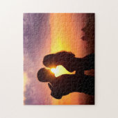 Paar Silhouette bij zonsondergang Legpuzzel (Verticaal)