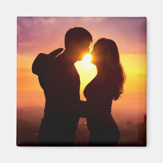 Paar Silhouette bij zonsondergang Magneet (Voorkant)