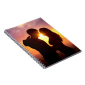 Paar Silhouette bij zonsondergang Notitieboek (Rechterzijde)