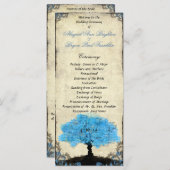 Paar Silhouette Tree Vintage Wedding Programma Programmakaart (Voorkant / Achterkant)