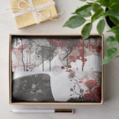 Paar Skeletten omhelzen in volle bloei ontkoppelin Tissuepapier (Geschenk)