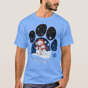 Paar Snowman - Sneeuwpaw Dogs Kerstmis T-Shirt