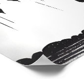 Paar Staande Onder Paraplu, Hartvormige Regen Poster (Hoek)