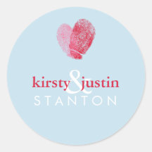 PAAR STICKER SEAL schattig bruiloft vingerafdruk h