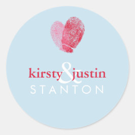 PAAR STICKER SEAL schattig bruiloft vingerafdruk h