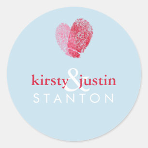 PAAR STICKER SEAL schattig bruiloft vingerafdruk h