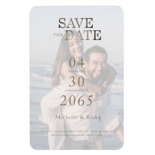 Paar Strand Foto Bruiloft Save the Date Magneet