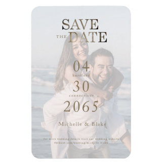 Paar Strand Foto Bruiloft Save the Date Magneet
