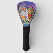 Paar Sweet Gnomes die vrolijk kerstlied zingen Golfheadcover (Voorkant)