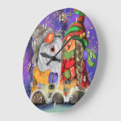 Paar Sweet Gnomes die vrolijk kerstlied zingen Grote Klok (Hoek)