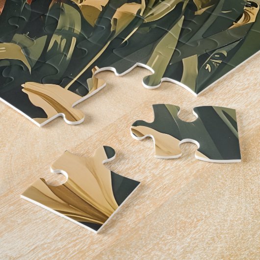 Paar te midden van witte lelies romantisch  legpuzzel (Zijkant)