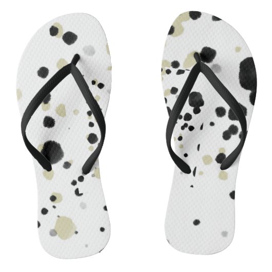 Paar Teenslippers met spatten (Voetbed)