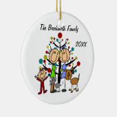 Paar, Toddler Girl, Dog, Cat Holiday Ornament (Rechts)