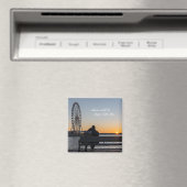 Paar Together Watch Sunset on Bench Magneet (Insitu (Vaatwasser))