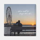 Paar Together Watch Sunset on Bench Magneet (Voorkant)