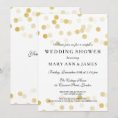 Paar Trouwdouche Gouden Folie Glitter Lichten Kaart (Voorkant / Achterkant)