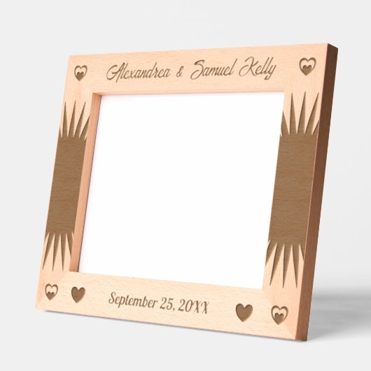 Paar Trouwen en Jubileum Script Houten Gegraveerde Lijstjes (Links)