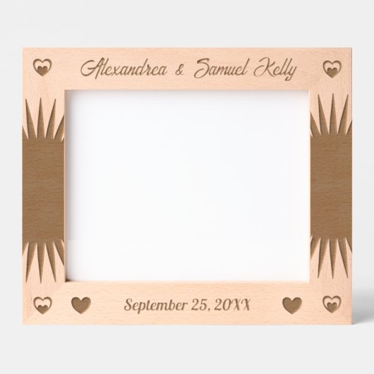 Paar Trouwen en Jubileum Script Houten Gegraveerde Lijstjes (Voorkant)