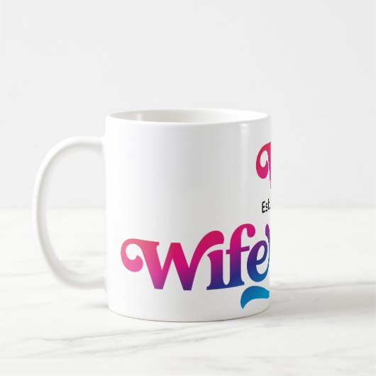 Paar Trouwen Jubileum Custom Kleurrijke Wifey Koffiemok (Links)