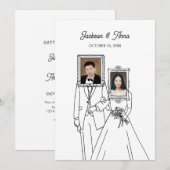 Paar trouwfoto uniek kaart (Voorkant / Achterkant)