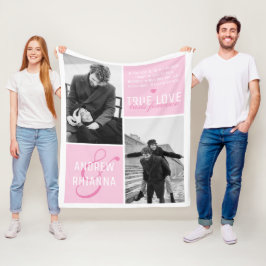 Paar True Love 2 Photo & Quote Fleece Deken