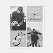 Paar True Love 2 Photo & Quote Fleece Deken (Voorkant)