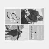 Paar True Love 2 Photo & Quote Fleece Deken (Voorkant (Horizontaal))