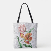  paar tulpenbloemen  Canvas tas (Achterkant)