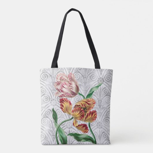 paar tulpenbloemen Canvas tas (Achterkant)