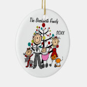 Paar, twee meisjes, twee kattenfeestdagen keramisch ornament (Rechts)