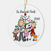 Paar, twee meisjes, twee kattenfeestdagen keramisch ornament (Links)