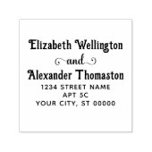 Paar Twee Naam Fancy "en" #2 Retouradres Zelfinktende Stempel (Design)