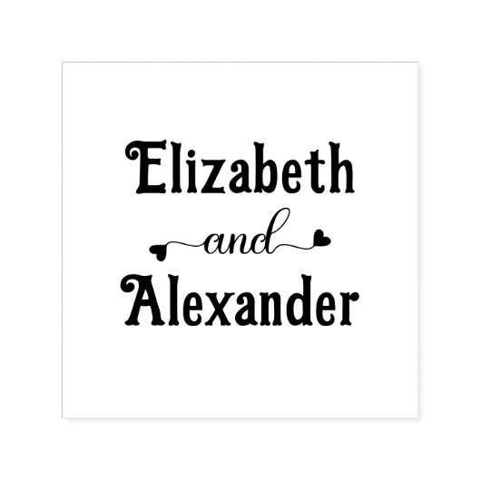 Paar Twee Naam Fancy Hart"en" #1LG Zelfinktende Stempel (Design)