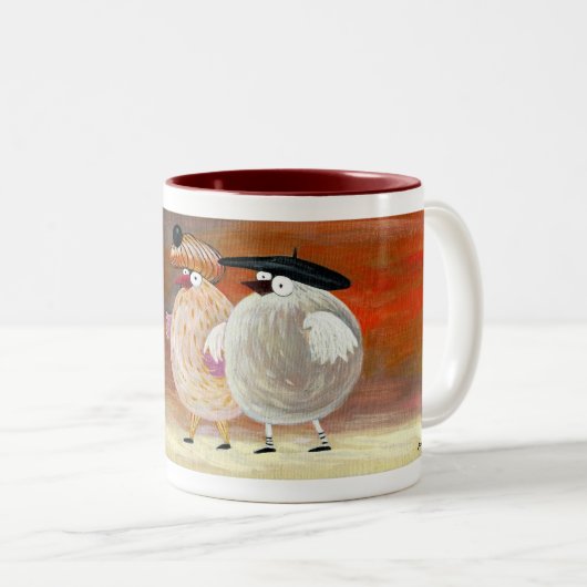 paar tweekleurige koffiemok (Voorkant rechts)