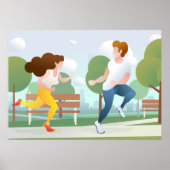Paar uit lopend door een Poster van het Park (Voorkant)