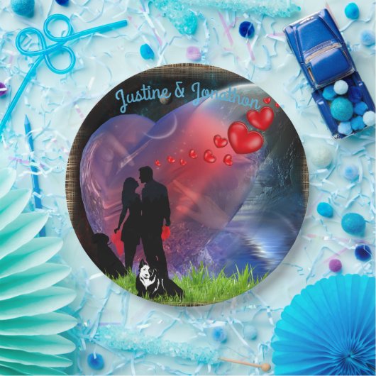 Paar Valentijn Picnic Papieren Bordje (Feest)