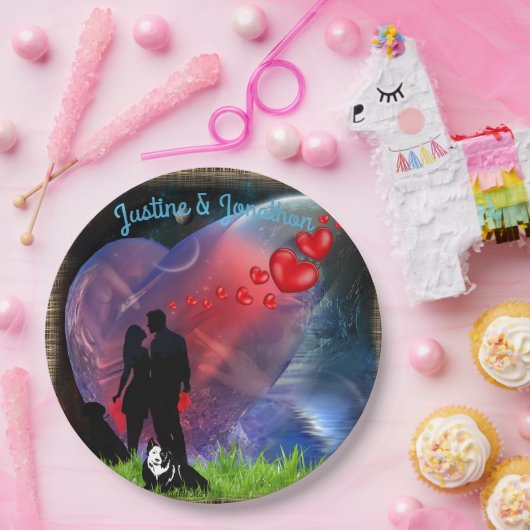 Paar Valentijn Picnic Papieren Bordje (Feest)