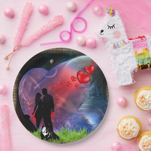 Paar Valentijn Picnic Papieren Bordje (Feest)