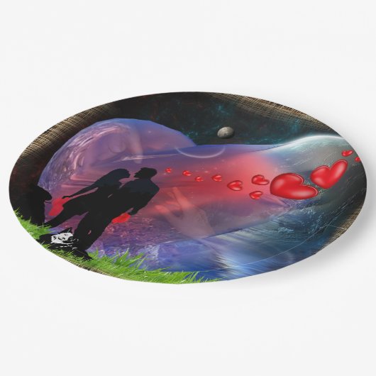 Paar Valentijn Picnic Papieren Bordje (Gekanteld)