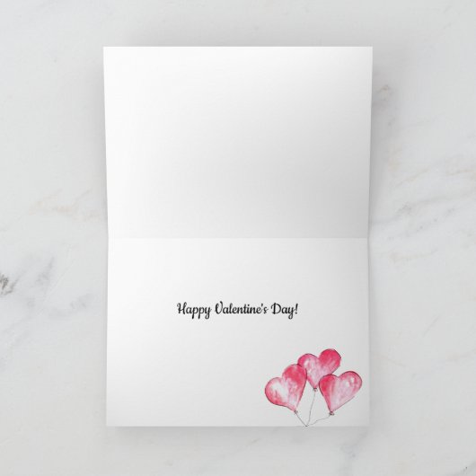 Paar Valentijn Roze Blauw Fietsballon Hart Liefde Feestdagen Kaart (Binnen)