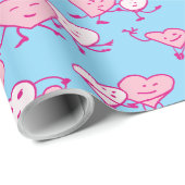 Paar Valentijn Roze Dance Hearts Wrapping Paper Cadeaupapier (Rol Hoek)