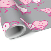 Paar Valentijn Roze Dance Hearts Wrapping Paper Cadeaupapier (Rol Hoek)
