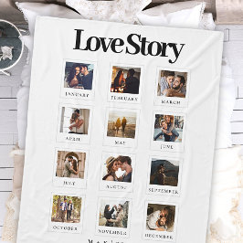Paar Valentijnsdag Jubileum Love Story Foto Fleece Deken